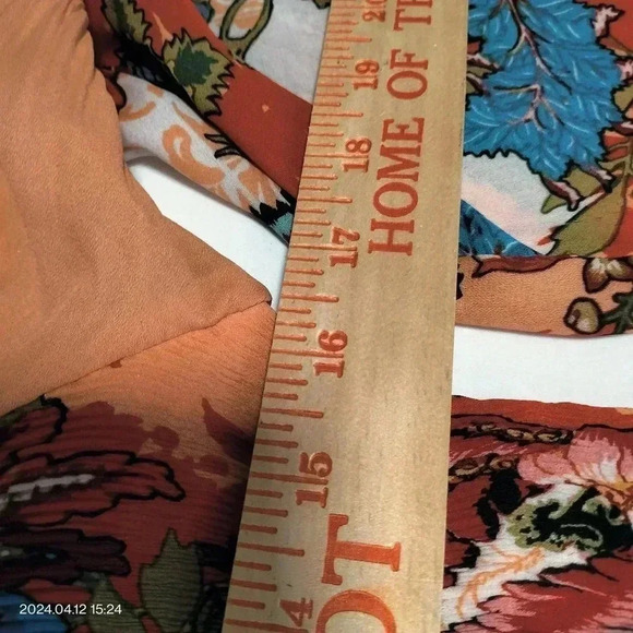 Spense size 10/10 Flowy Sleeves Floral Pattern Pleated Bodice Boho Vibe Dress - Picture 10 of 10